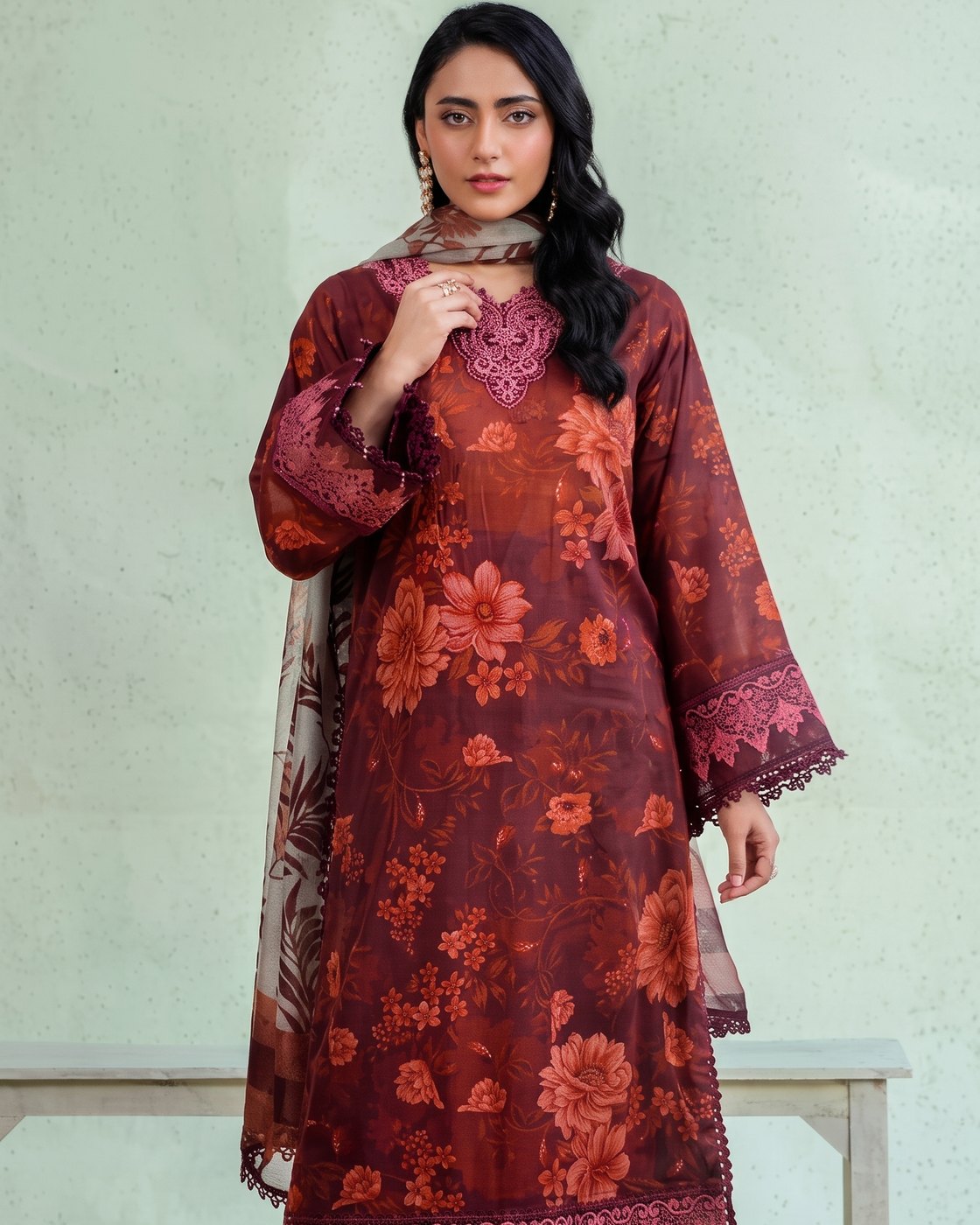 Adan's Libas Prints Chapter-01 D-03 · 3 Piece Unstitched Lawn