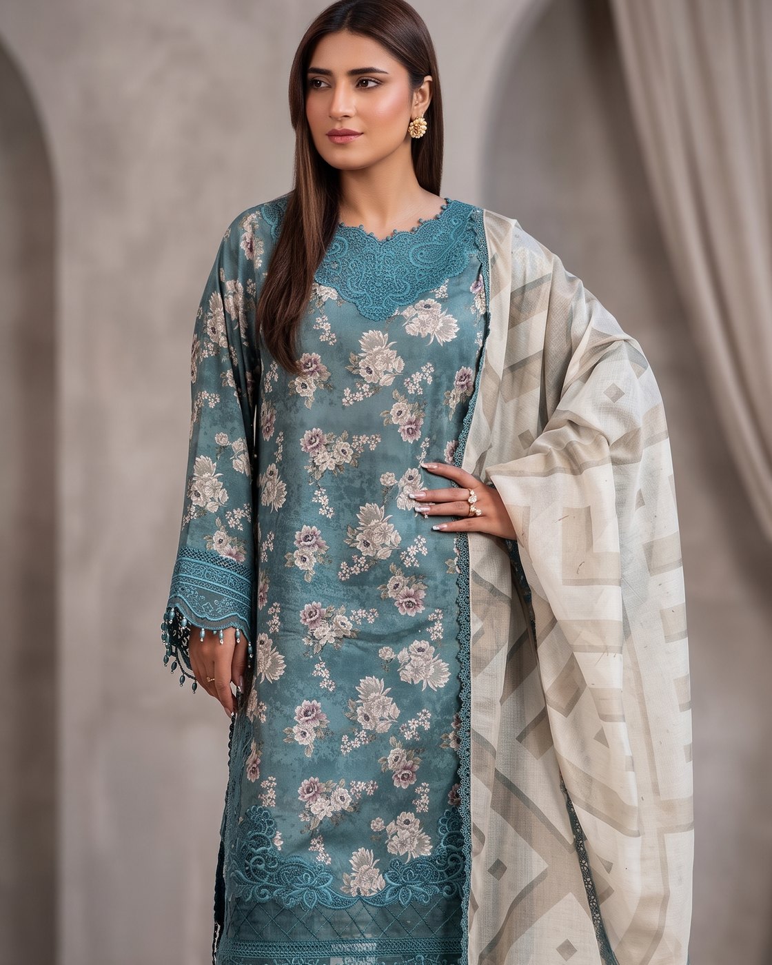 Adan's Libas Prints Chapter-01 D-06 · 3 Piece Unstitched Lawn