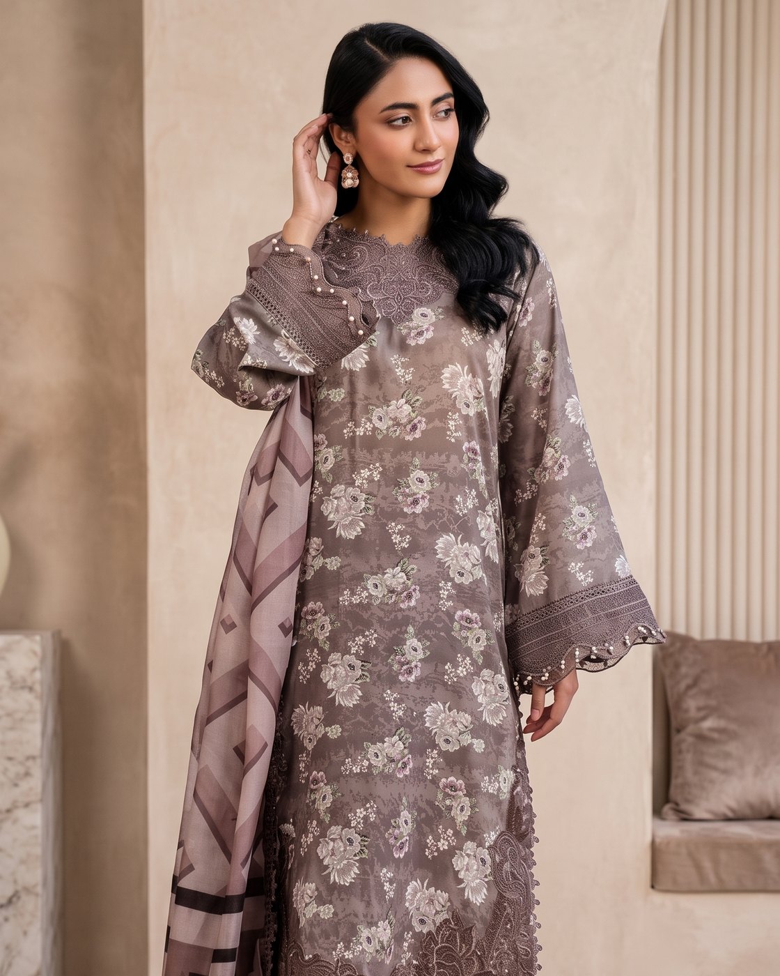Adan's Libas Prints Chapter-01 D-07 · 3 Piece Unstitched Lawn