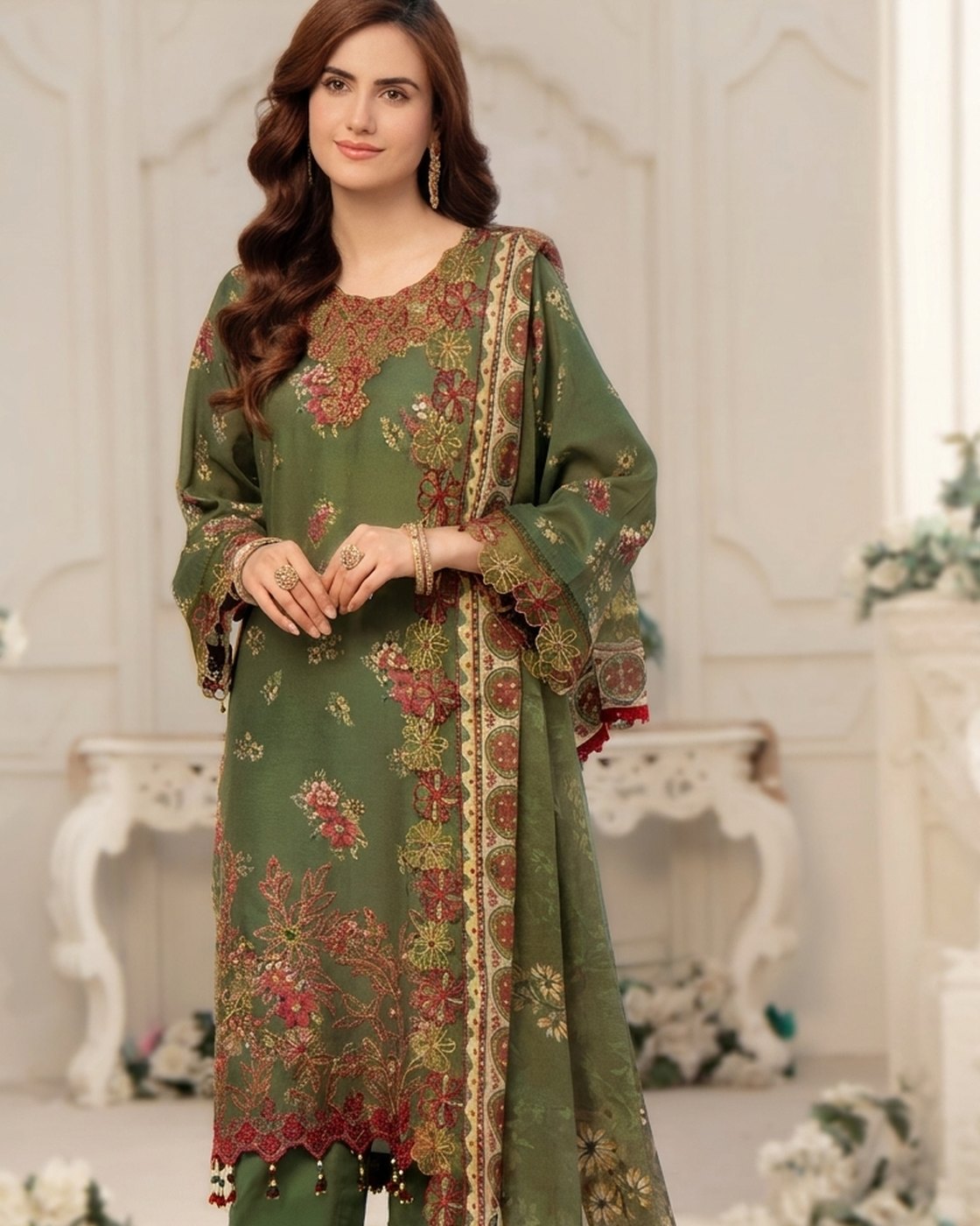 Alzohaib Applique Kari Design #3 · 3 Piece Unstitched