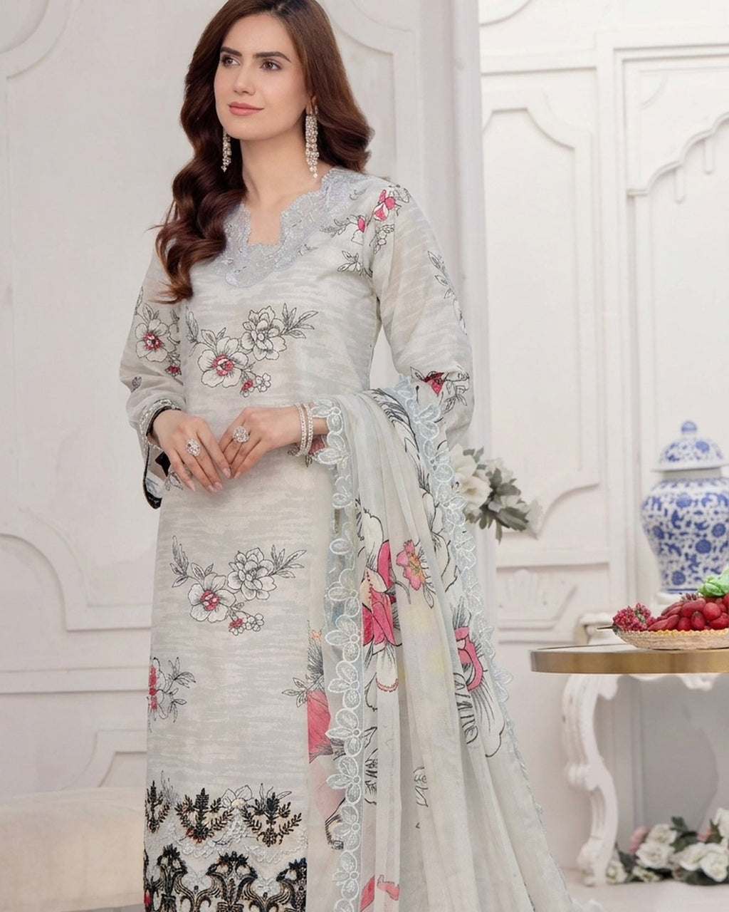 Alzohaib Applique Kari Design #7 · 3 Piece Unstitched