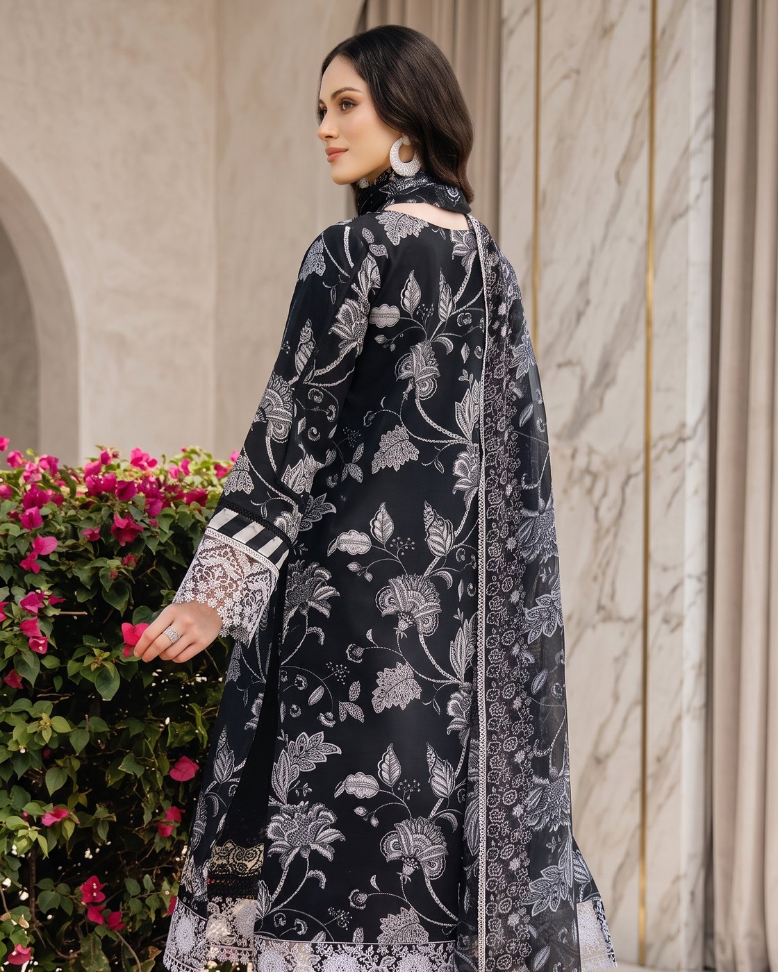 Farasha Aurea 05 Sable Dusk · 3 Piece Unstitched Lawn