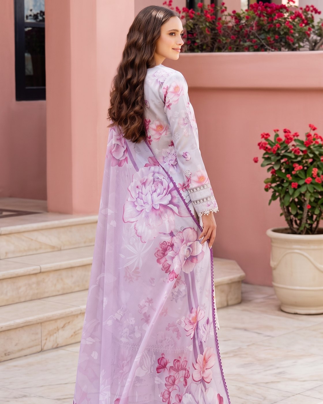 Farasha Aurea 11 Rosy Mist · 3 Piece Unstitched Lawn
