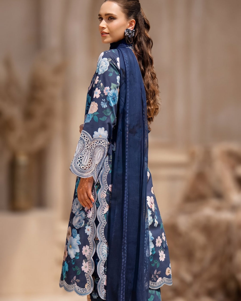Farasha Aurea 13 Floral Blush · 3 Piece Unstitched Lawn