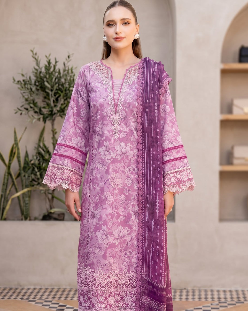 Farasha Aurea 15 Lavender Rush · 3 Piece Unstitched Lawn