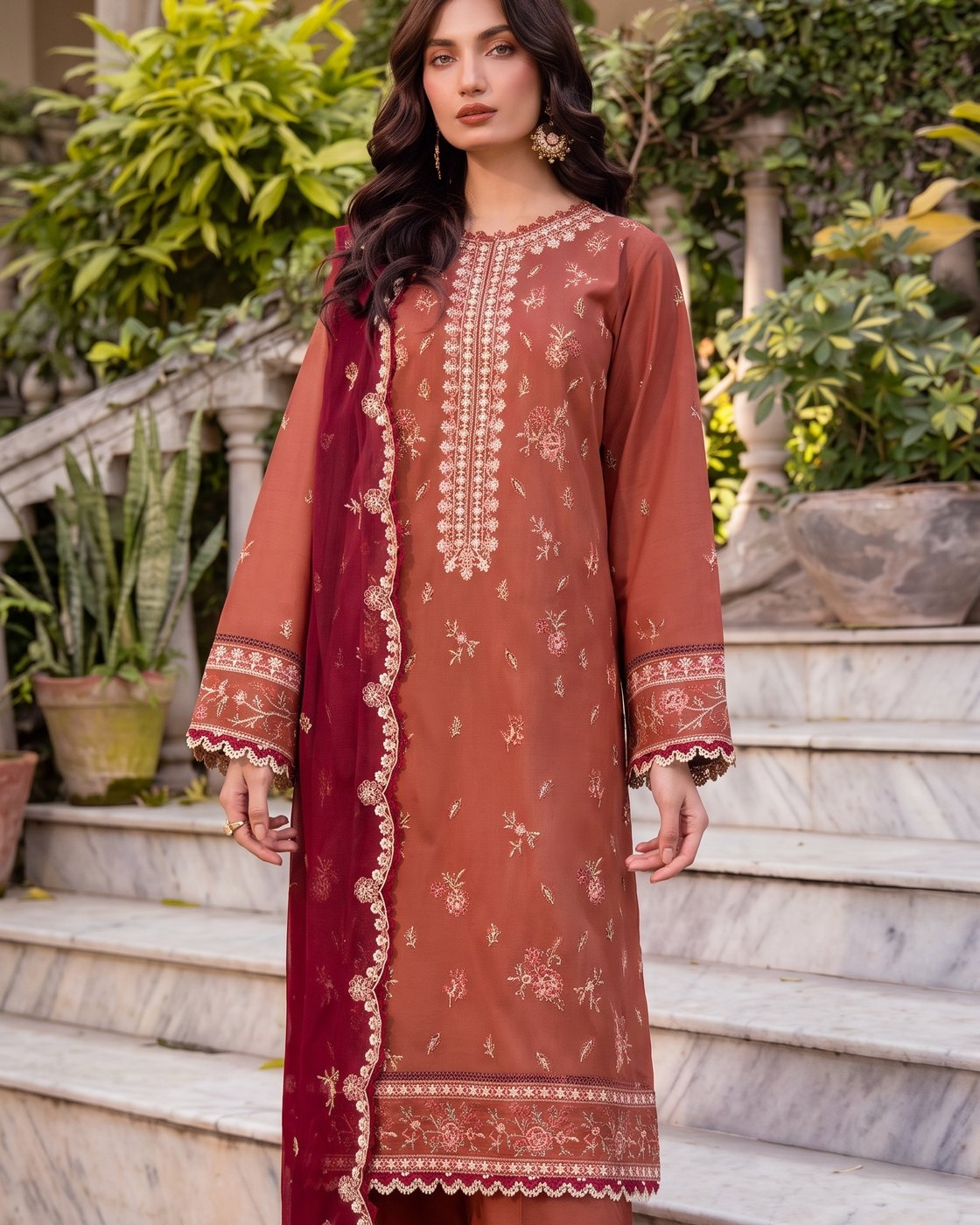Farasha Bahar Edit-II 03 Russet Dusk unstitched 3 piece lawn suit