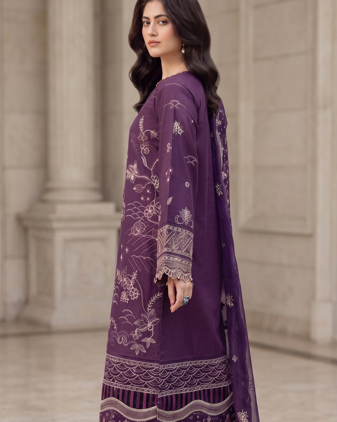 Farasha Bahar Edit-II 08 Raven Plum · 3 Piece Unstitched Lawn