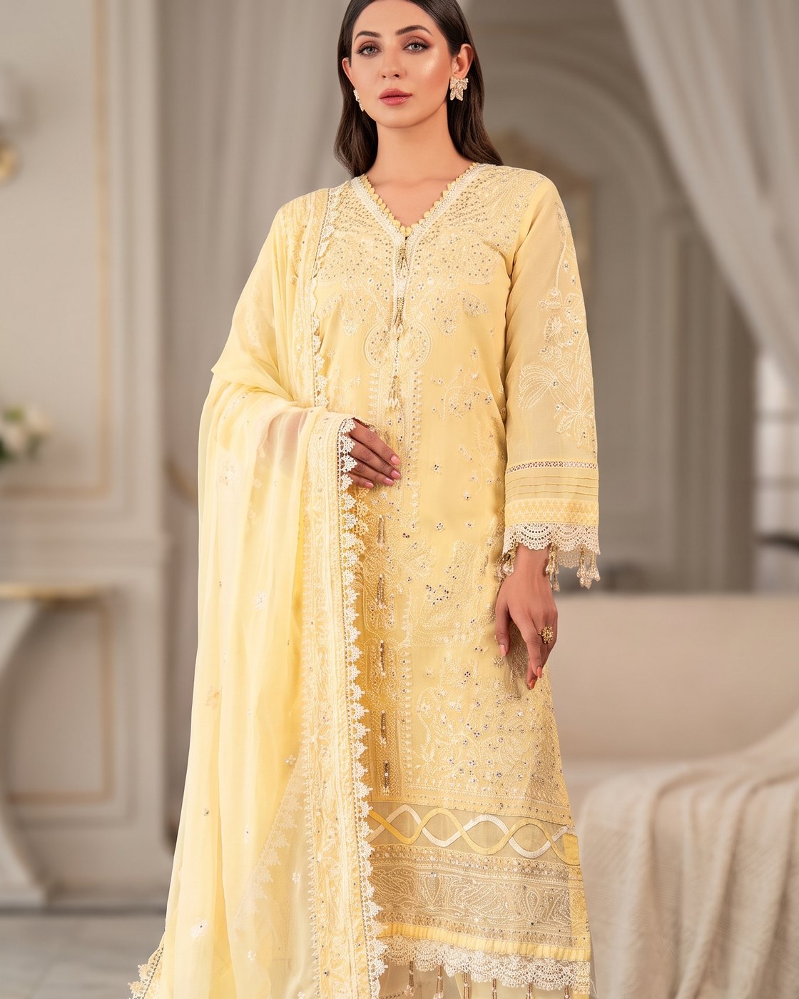Gaba Fabrics Saahil Summer 04 Yellow · 3 Piece Unstitched Lawn