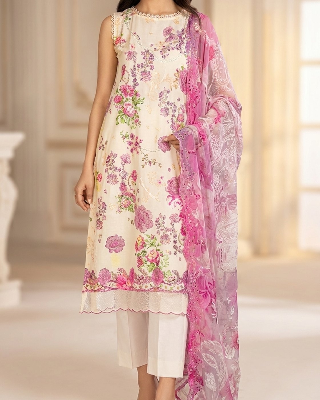 Gulljee Morja Design-12 · 3 Piece Unstitched Lawn