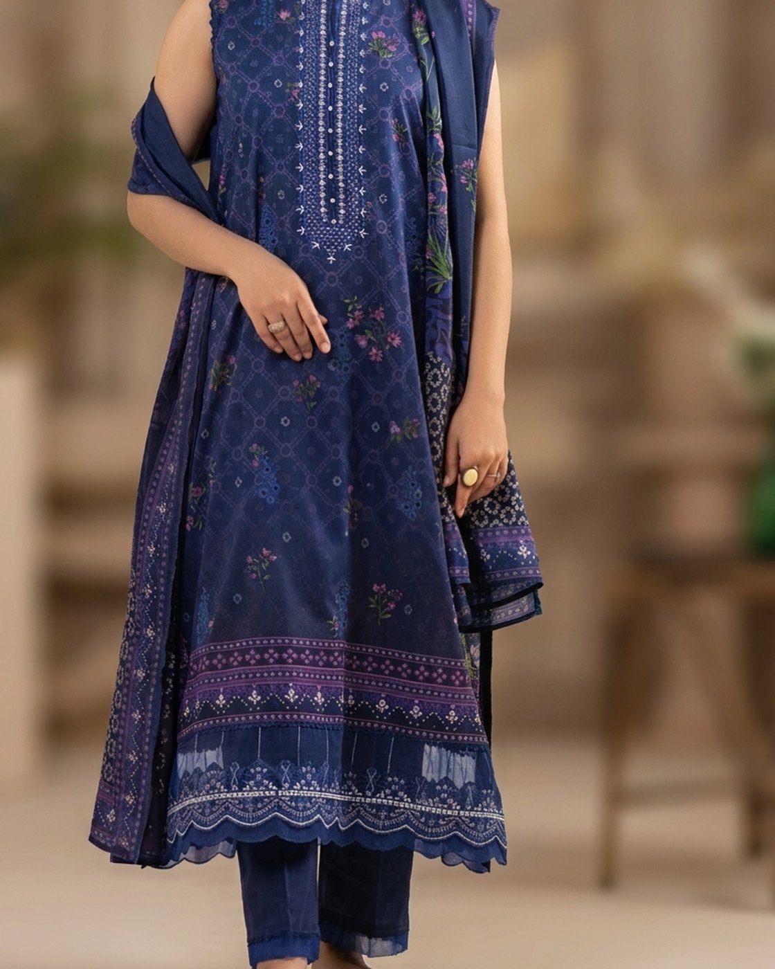 Gulljee Morja Design-3542 · 3 Piece Unstitched Lawn