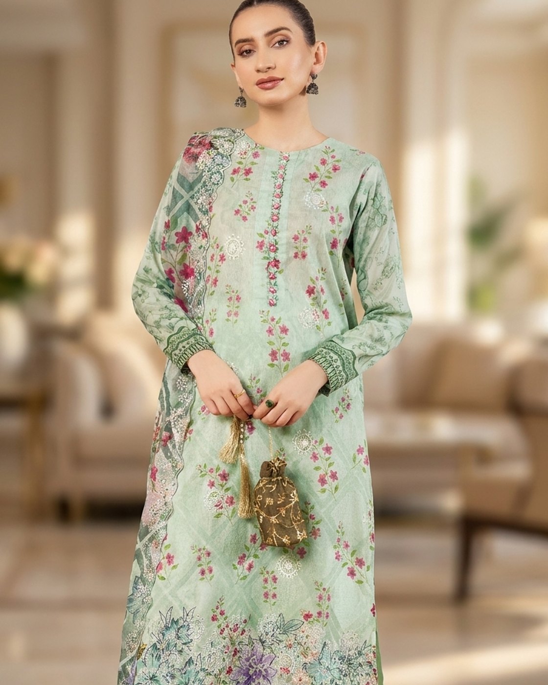J&D Infusing Charm D-06 · 3 Piece Unstitched Lawn