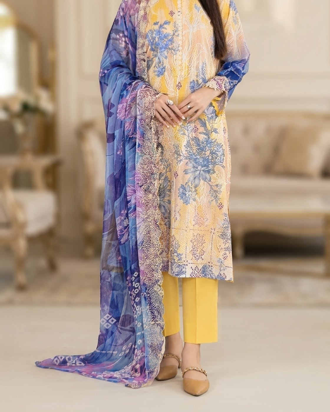Meer D-06 · 3 Piece Unstitched Lawn
