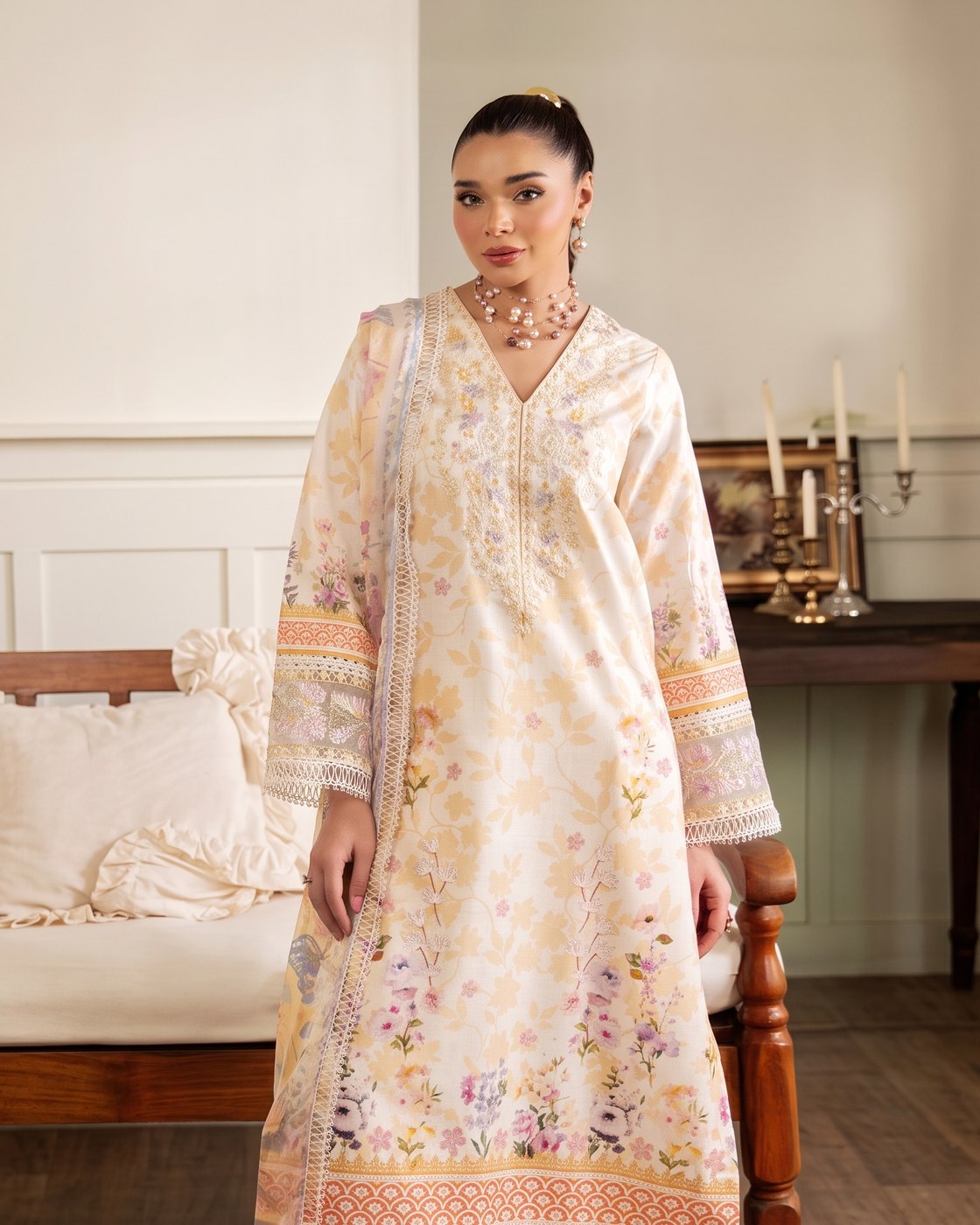 Neeshay Honey Petals · 3 Piece Unstitched Lawn
