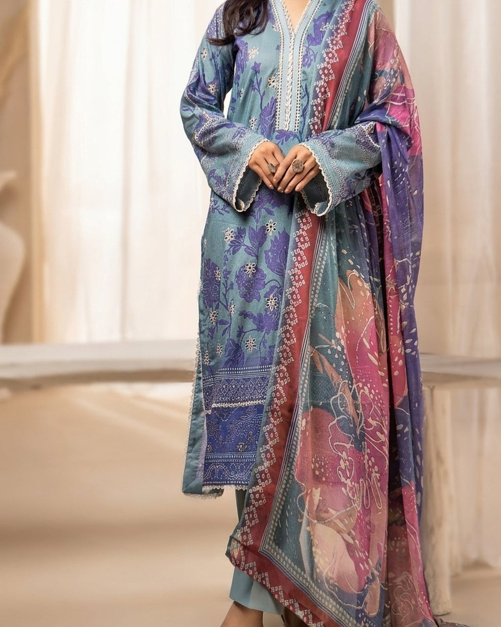 Nureh Rang Nagar RN-205 · 3 Piece Unstitched Lawn
