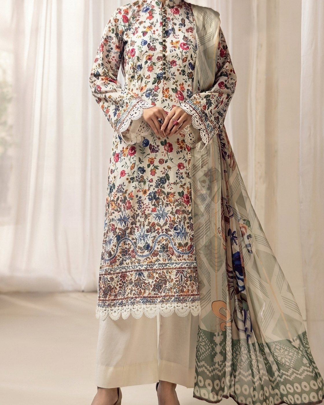 Nureh Rang Nagar RN-208 · 3 Piece Unstitched Lawn